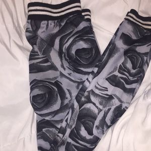 rose black and grey joggers